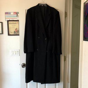 Men's Heavy Wool Black Overcoat by Boston Traders 42L
